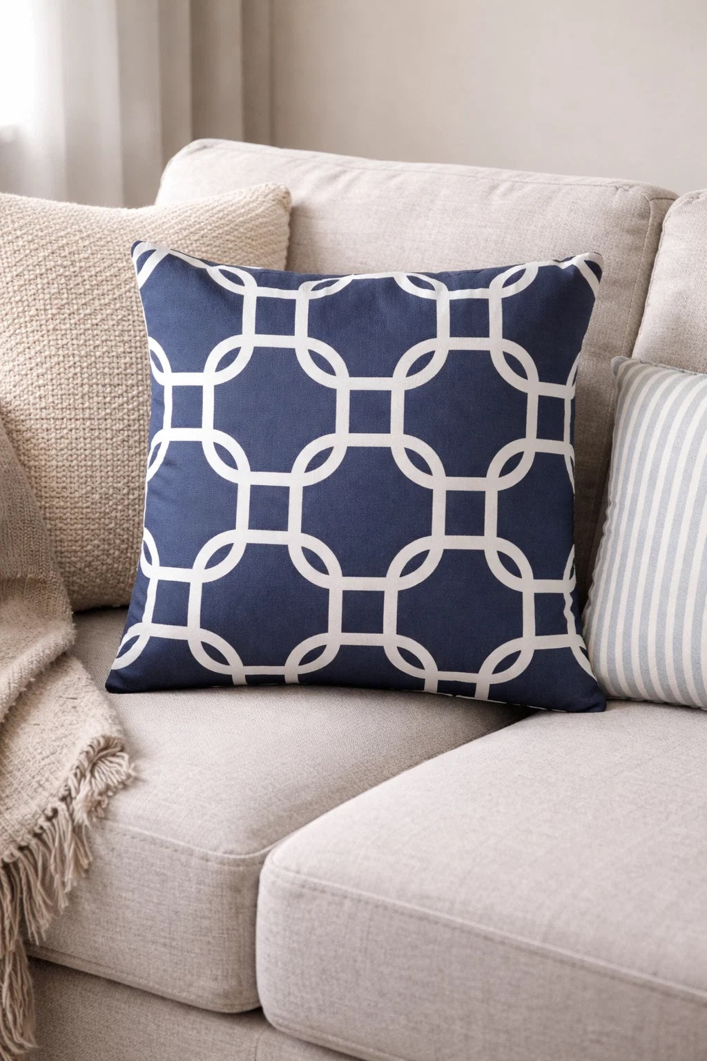 Heim24h, 2er-Set Kissenbezug Sofakissen Dekokissen mit Reißverschluss, 100 % Baumwolle