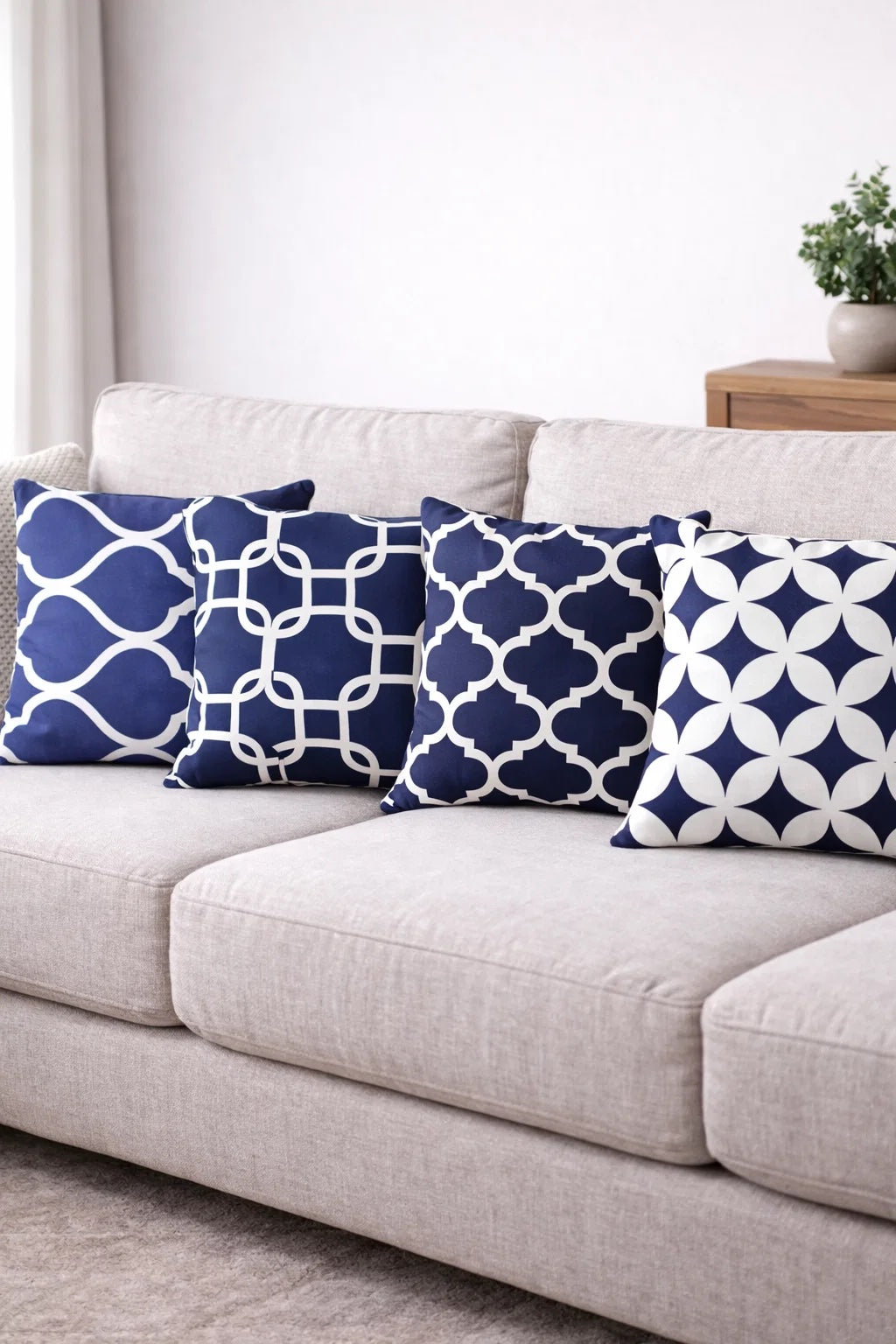 Heim24h, 2er-Set Kissenbezug Sofakissen Dekokissen mit Reißverschluss, 100 % Baumwolle