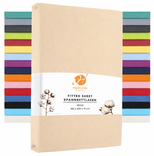 Heim24h Spannbettlaken 100% Baumwolle Bettlaken, Öko Tex Zertifiziert Jersey Spannbetttuch