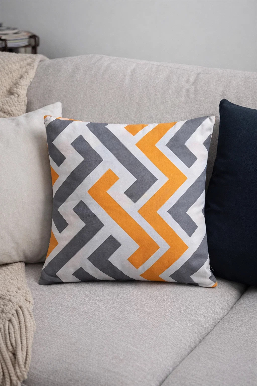 Heim24h, 2er-Set Kissenbezug Sofakissen Dekokissen mit Reißverschluss, 100 % Baumwolle