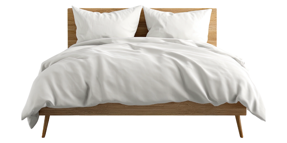 Gemütlich gestaltetes Bett mit Heimtextilien